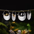 Lotus Fun Real 925 Sterling Silver Earrings Natural Creative Handmade Fine Jewelry My Little Garden Drop Earringewelry for Women