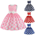 Kids Party Birthday Dress Polka Dot Princess Bowknot Sleeveless Dresses European Girls Skirt Festival Banquet for Children C0064