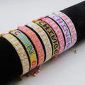 Handmade Adjustable Bohemian Style Letter Beaded Bracelet for Women Delicate Letter Design Braided Jewelry for Friendship Gifts