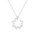 Fashion Jewelry S925 Sterling Silver Wholesale Custom Popular Leaf White Zircon Clavicle Chain Pendant Necklace