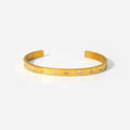Stainless Steel Gold-plated Bangles Octagonal Star Round Zircon Alternating Open Bracelet for Women