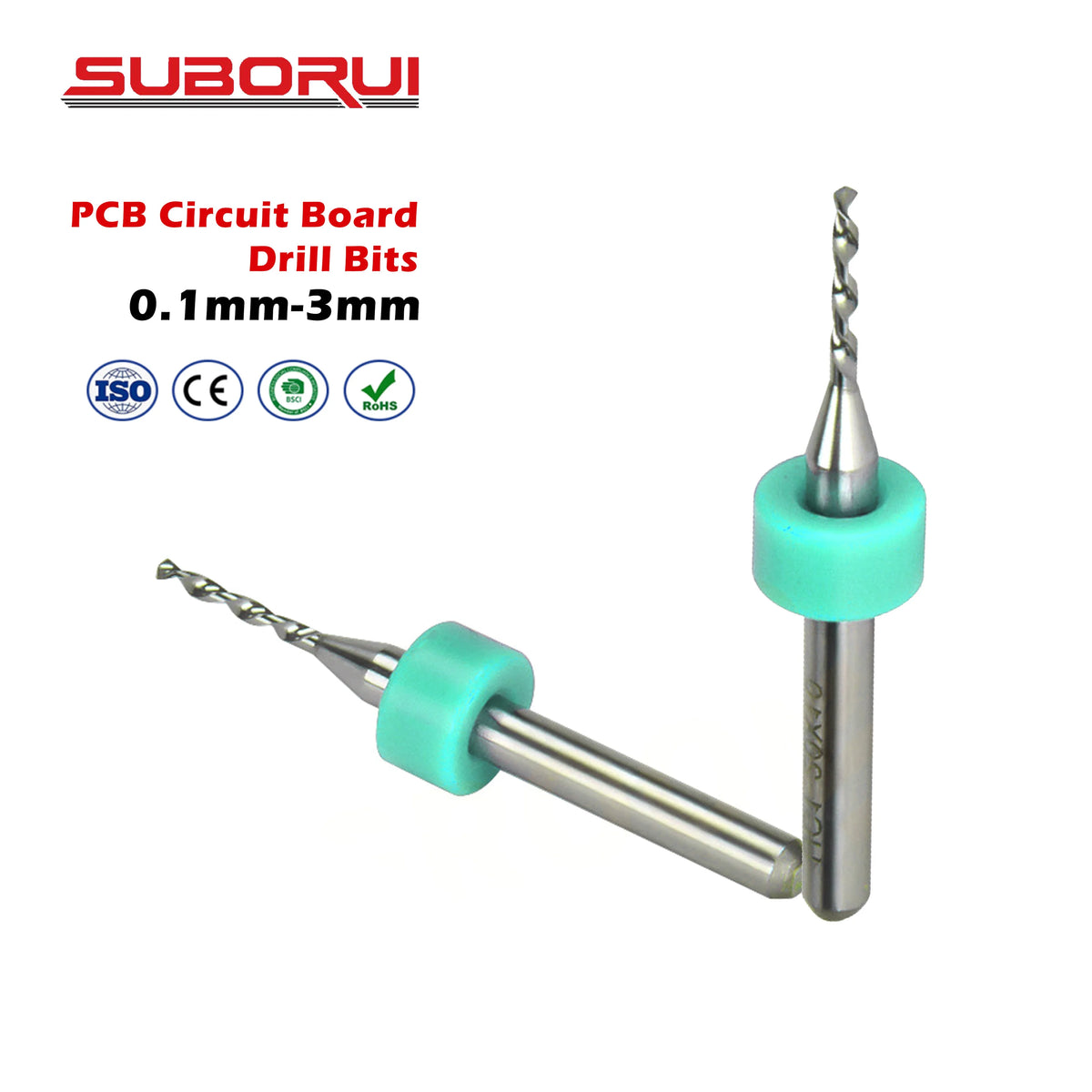 Borui PCB Drill Bits Circuit Board Micro Mini CNC Drilling Bit Set Print Tungsten Carbide 10pcs 0.1mm-3mm OEM 6mm Plain ISO9001
