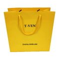 Luxury Boutique Gift Yellow Matt Paper Shopping Bags Custom Printed Packaging for Clothing and Shoes