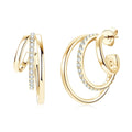 Trendy Girls Fine Jewelry 925 Silver 14K Gold Plated Moissanite Large Hoop Earrings