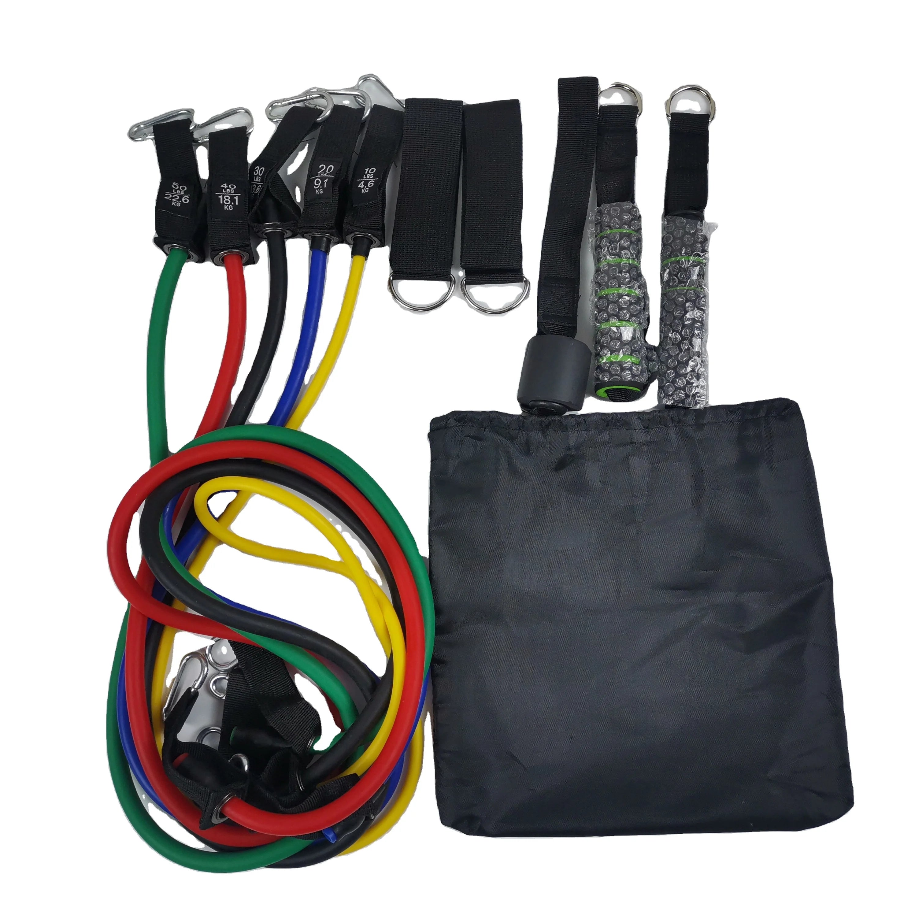 Wholesale 11pcs Latex Pull Rope Resistance Tube Bands Set for Home Training Workout for Aircraft Trainer