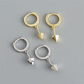 Fashion Punk 925 Sterling Silver 18k Gold Plated Glossy Cone-shaped Pendant Hoop Earrings for Women