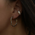2024 Dazan New Ins 18k Gold Plated Hypoallergenic Stainless Steel 3mm Big Twisted Earrings Unique Design Luxury Jewelry Women