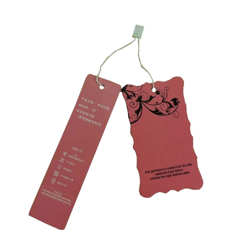 Hot-Selling Custom Eco-Friendly Paper Hang Tags for Clothing Shoes & Bags with Gold Foil Printing Plastic String Tags UV Finish