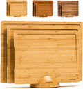 Bamboo Cutting Board for Kitchen Meal Preparation Bamboo Cutting Board Set with Stand for Cooked Food and Cutting Board