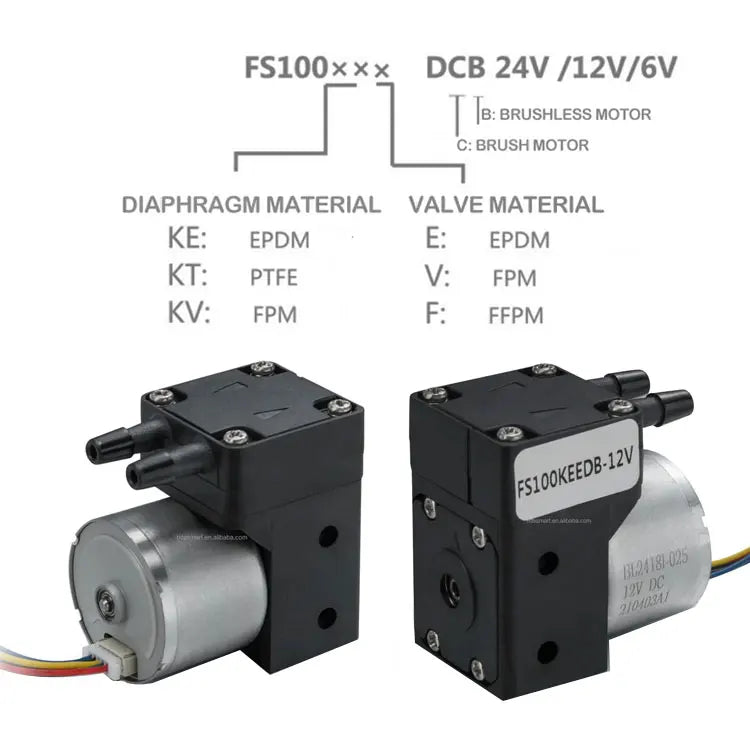 20ml/min 12V 24V DC Small Brushless Motor Anti-Corrosive FTFE Diaphragm Low Pressure Industrial Portable Micro Electronic Pump