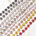 Silver Claw Star Shape Rhinestone Cup Chain Garment Decorative Crystal Applique Trim Diy Necklace Bridal Dress Hair Accessories