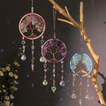 Handmade Natural Stones Crystal Sun Catcher Wholesale Home Decorative Windchimes Rainbow Maker Tree Life