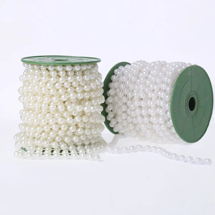 Faux Pearl Craft String Pearls 8MM Pearl Bead Ivory Garland Spool Roll Strand Wedding Party Decoration
