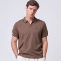 Ready to Ship Wholesale Men's 100% Cotton for Polo Shirt Solid Brown Pique Knit Casual Business T-Shirt Breathable Feature