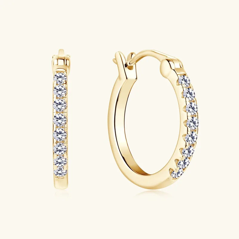 Wholesale Iced Out Grade D  Moissanite Hoop Earrings 925 Sterling Silver Luxury Moissanite GRA Certified Hoop Earrings Women