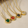 Joyas Ins Fashion Bohemian Gold Plated Zircon Diamond Luxury Women Necklace Jewelry Heart Pendent Gold Necklace