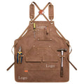 High-end Waterproof Canvas Apron Custom Logo Wear-resistant Anti-fouling Thickening Apron for Barber Roasting and  Cafe Work