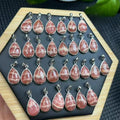 Handmade Chakra  Healing Crystal Stone  Natural Rhodochrosite 925 Sterling Silver  Pendant for Releasing Negative Mood