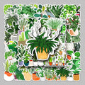 50PCS Succulent Plants Pots Indoor Waterproof Art Sticker for Laptop Notebook Bottle Decor