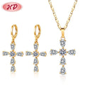 High-end Atmospheric American Diamond Women Earring 18K Gold Plated Christmas Jewelry Zircons Jewelry Sets