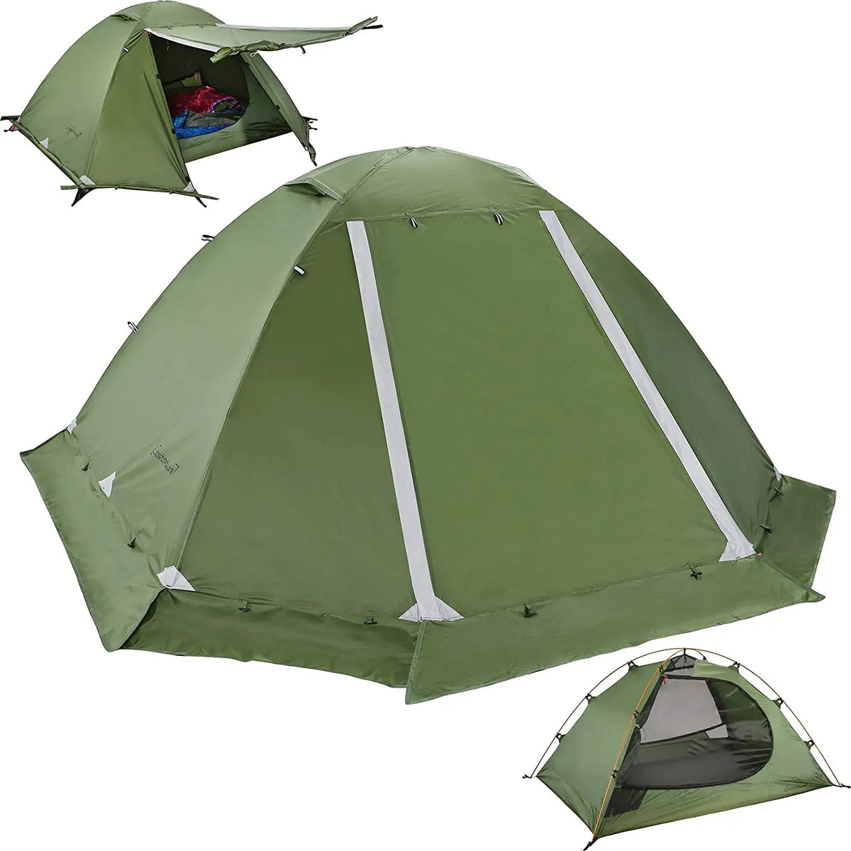 Woqi Blow up Tents Camping Tent Outdoor Items Waterproof 3 Season 2 Person Folding Tent Hiking Equipment MegaBDM