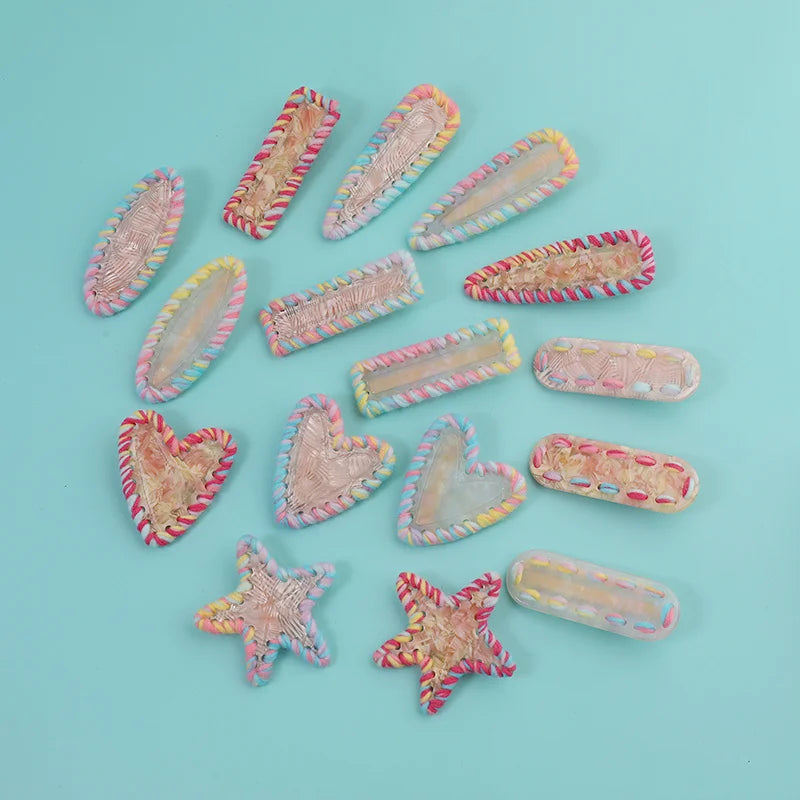 Midairy Factory Direct Price Custom Color Heart Star Shape Acetate Hair Clip 5179-5184