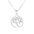 Yaeno Pure Silver 925 Tree of Life Pendant Necklace Plain Jewelry for Women Gift