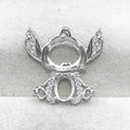 Sterling Silver 5*7+7*9mm Semi Mount Pendant Empty Frame Blank Support Setting S925 Base Hold Without Center Stone for DIY Inlay