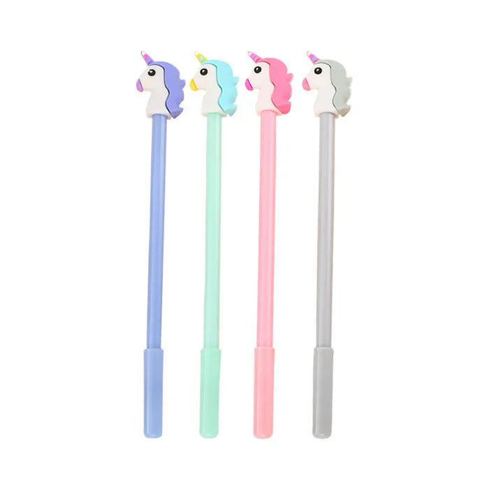 High Quality Office Recycled Custom PVC Rubber Head Cute Horse Plastic Gel Pen