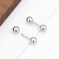 3 Size Double Side Stainless Steel Ball Stud Earrings with Screw-on Metal Little Ball Waterproof Jewelry Earrings