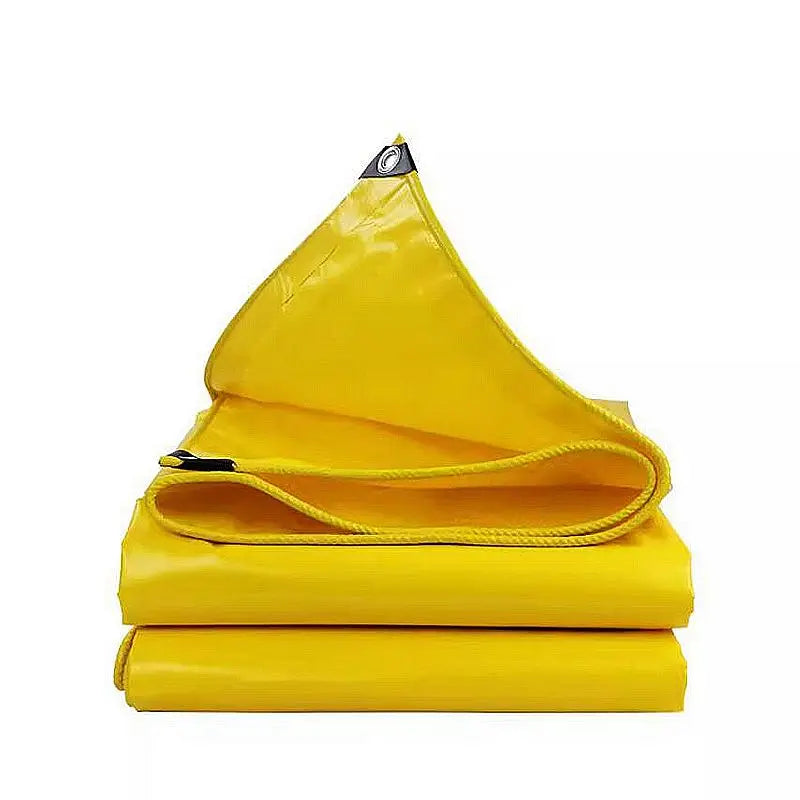 2mx4m 600GSM 0.5MM PVC Yellow Tarpaulin Balcony Cover Rain Waterproof Exterior Sun Screen Canvas  with Netting