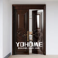 China Top Manufacturer Double Entry Apartment Flat Teak Wood Main Door Designs Outside Doors for Apartments Building Entry Doors