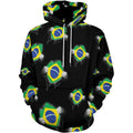 Fitspi Wholesale Custom Country Brazil Flag Casual Hooded Sweatshirt 3d Print Pullover Hoodies With Pocket for Men Women