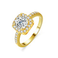 Yellow Gold-plated Silver S925 D VVS Moissanite Diamond Ring Luxury Jewelry Engagement Wedding Ring for Women Ring