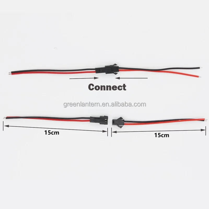 SM2P Male Female Connector SM2P Solder-free Quick Lock Power Cord Single Color LED Strip Lights Connecting Cable Fast Connectors