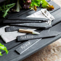 Silver Black Slate Plant Labels Tags Signs with Chalks Modern Style Wholesale 15x2cm for Garden