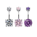 WMPR007 Round Zircon Navel Piercing 925 Sterling Silver Belly Ring for Women Body Jewelry Luxury Wedding Belly Button Ring