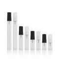 Mini Glass Refillable Perfume Bottle Tube 2ml 3ml 5ml 10ml Sizes Screw Cap Seal Compatible Plastic Pump Mist Spray Bottle