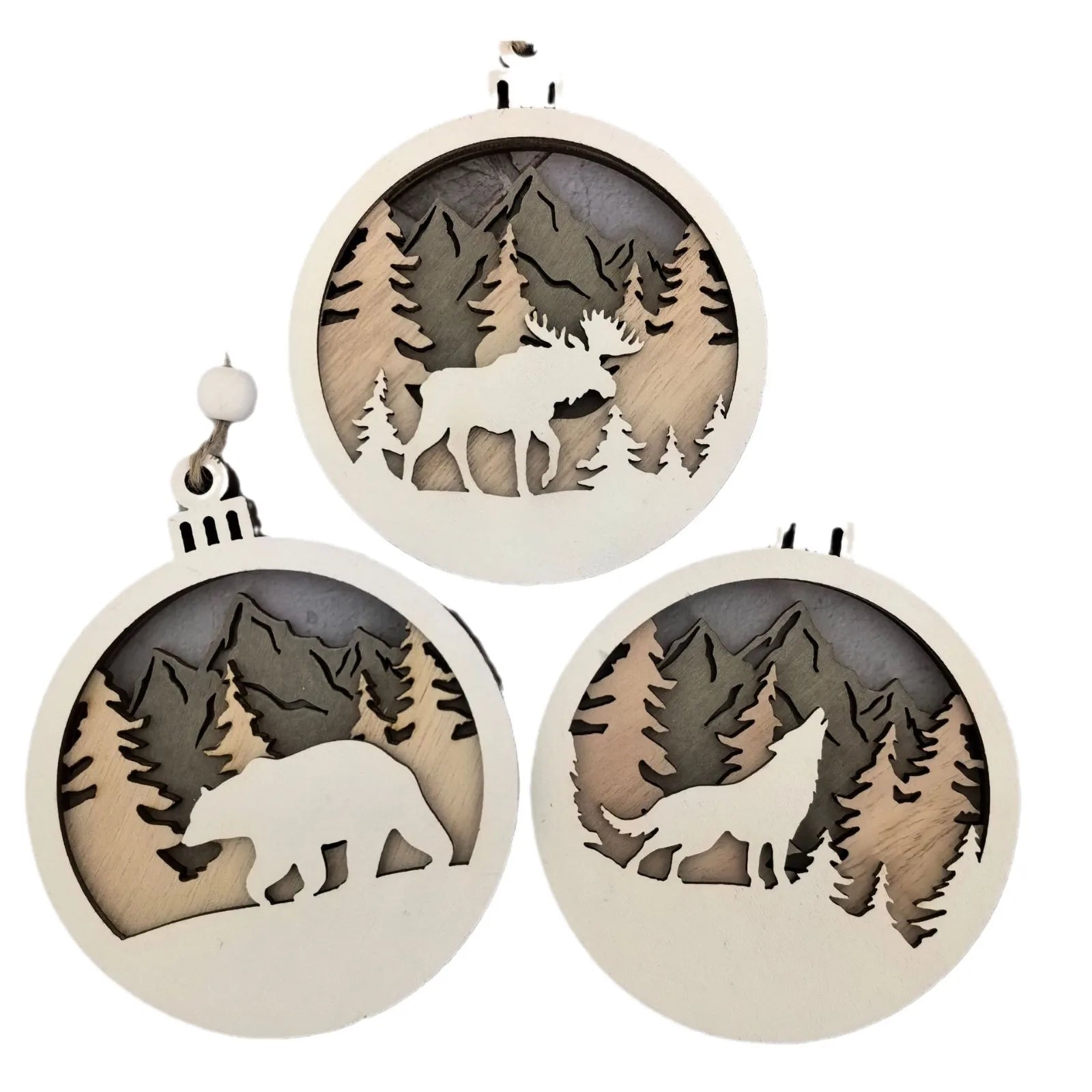 Wooden Decorative Ornaments Creative New Year Home Decorations Eco-Friendly Wooden Carving Pendants Handicrafts Featuring