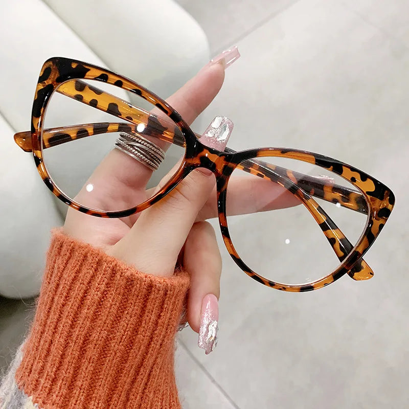 Cat Eye Glasses Frame Female Trend Personality Glasses Fashion Color Changing Anti Blue Light Glasses