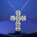 Luxury 5A Zircon Cz Diamond 925 Sterling Silver Cross Pendant Necklace Classic Wedding Gift for Women for Engagement