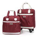 Wholesale Two Sets Light Weight Large Capacity Sport Trolley Travel Luggage Bags Letter Pattern Backpack Duffle Bag Zipper