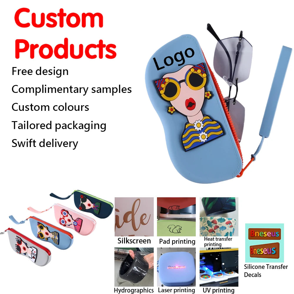 OEM ODM Silicone Glasses case with Zip Closure Durable and Lightweight Goggle Storage for Mummy Bags