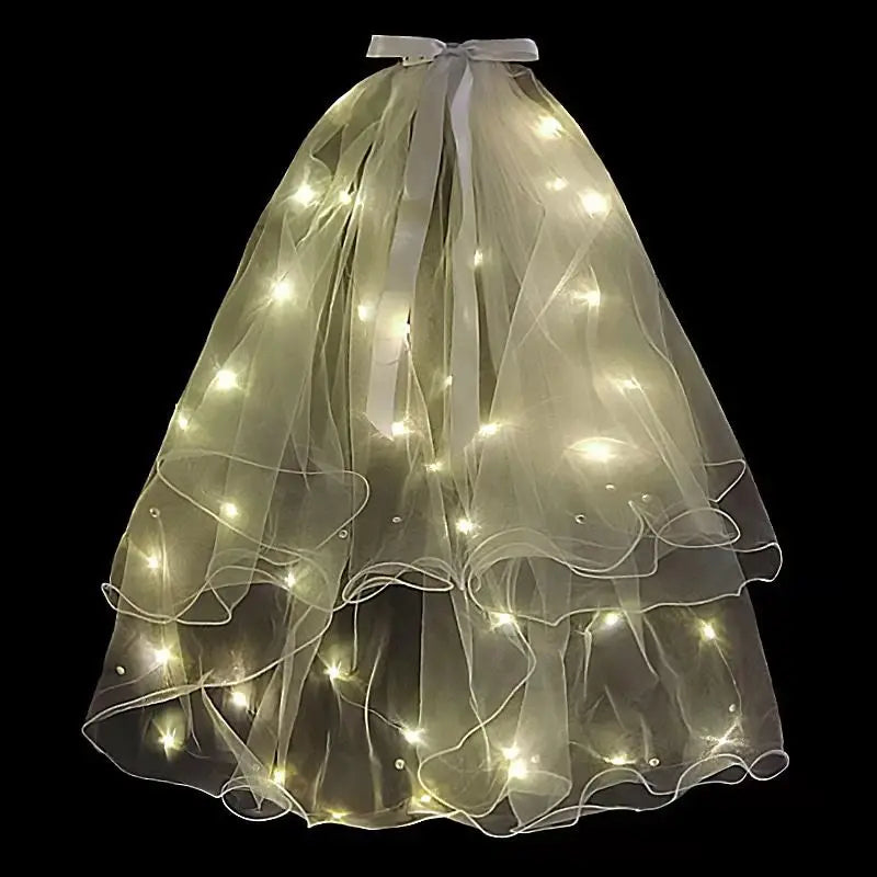 LED Light-Up Veil for Bride-to-Be Party and Event Decoration From Wedding Supplies