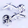 Custom Design Artwork Logo Fashion Gift Knot Cuff Link for Wedding Party Silver Men Cufflink