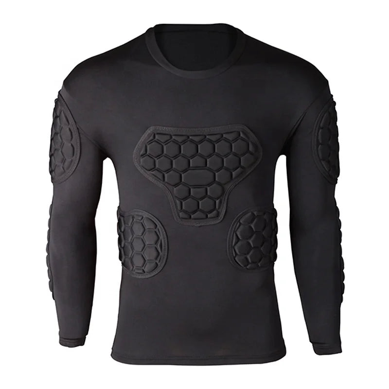 Shinestone Goalkeeper Uniforms Men's Jersey Breathable Sponge Soccer Tights Protective Long-Sleeved Collision Football Training