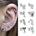 Fine Piercing Jewelry 5A Zircon 18K Gold Plated Titanium Stud Earrings Hypoallergenic Durable Elegant Stylish Piercing Jewelry