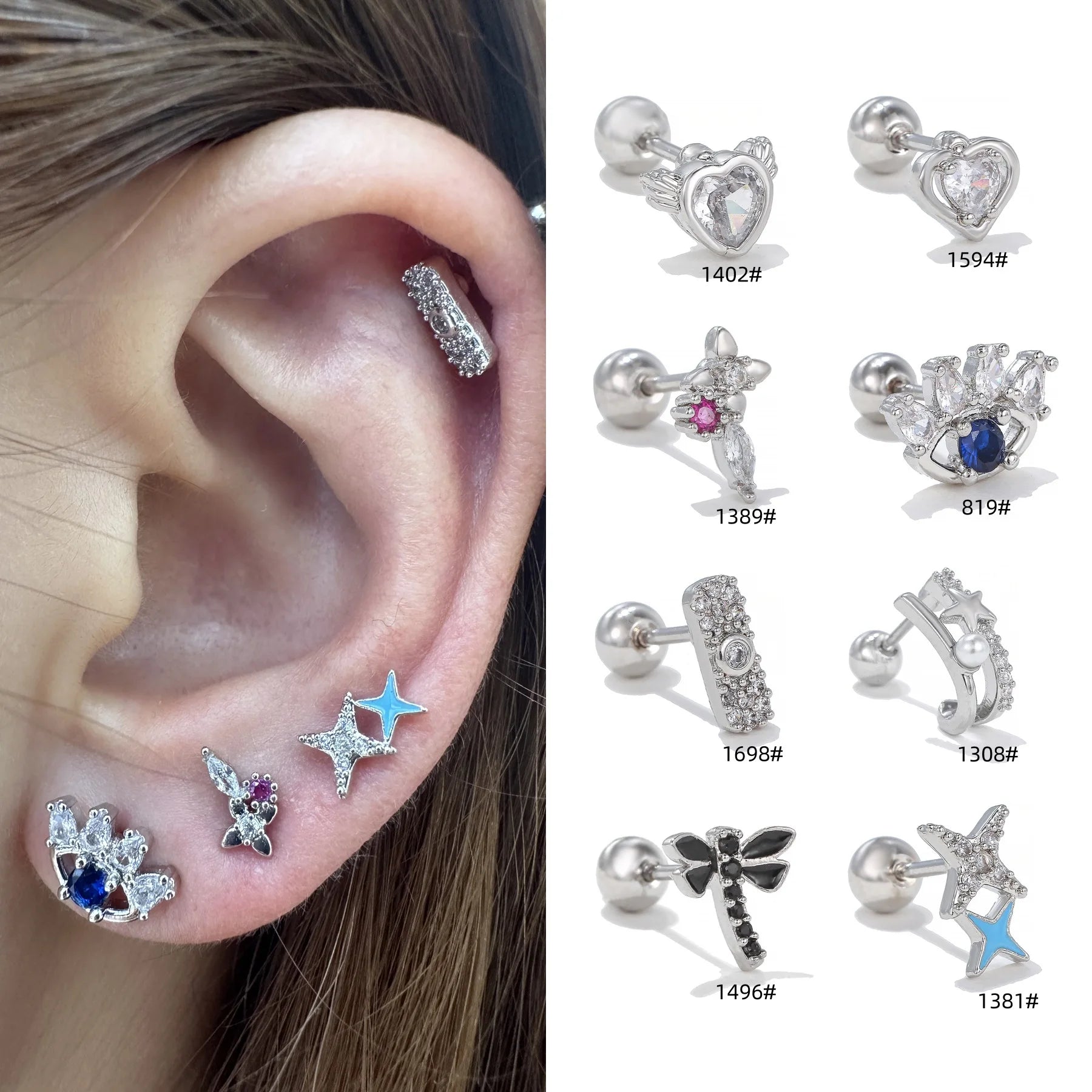 Fine Piercing Jewelry 5A Zircon 18K Gold Plated Titanium Stud Earrings Hypoallergenic Durable Elegant Stylish Piercing Jewelry