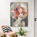 Custom Design Picture Beauty Decoration Metal Wall Picture Frame Wall Hanging Glass Painting European Crystal Porcelain Painting