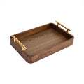 Luxury Black Walnut  Rectangular Decorative Coffee Wooden Storage wood Tray